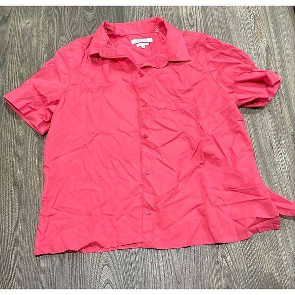 Foxcroft Tops - Foxcroft by Appleseeds Womens Button-Up Shirt Wrinkle Free Collared Pink Size 18